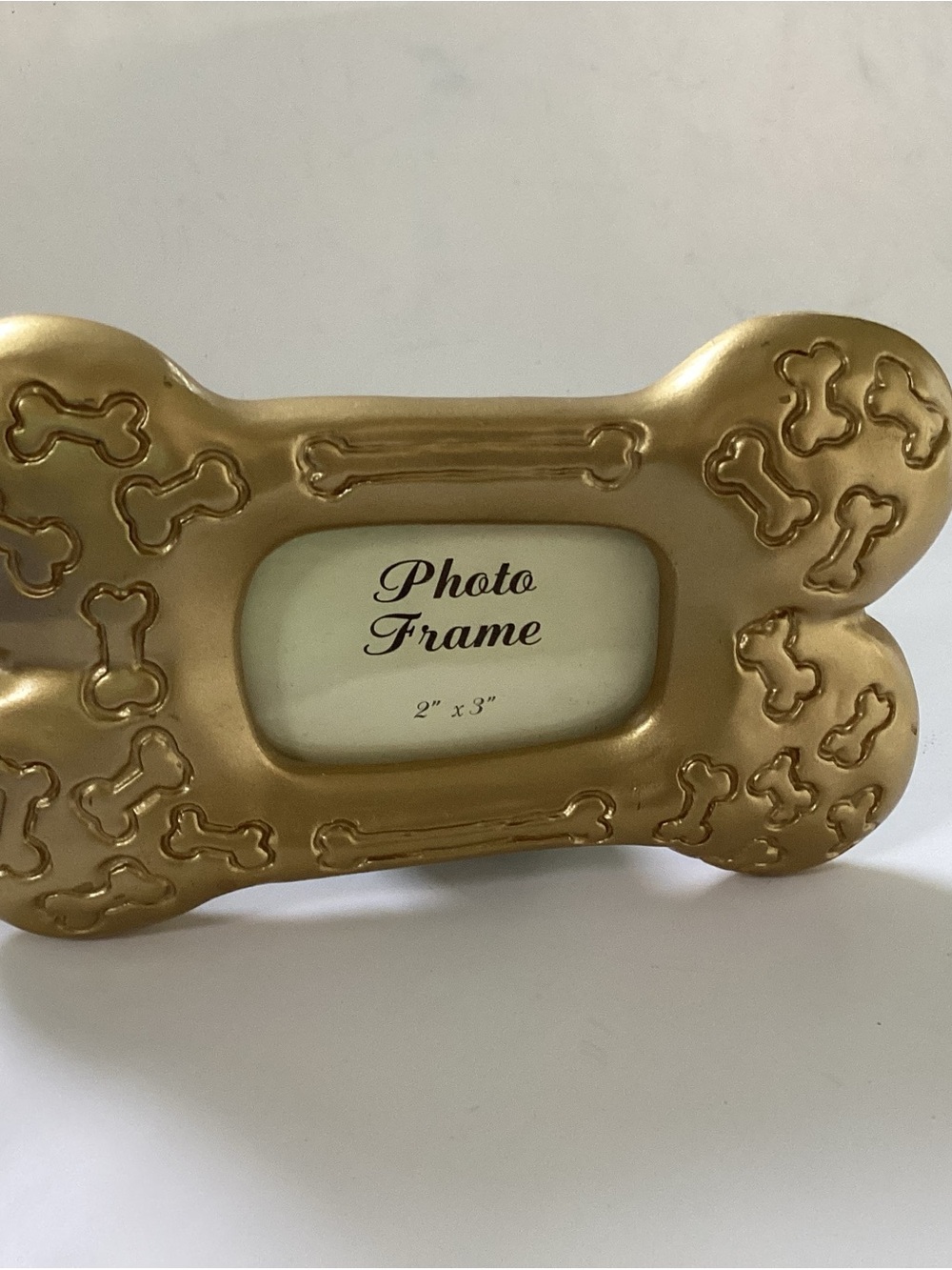 Resin Gold Bone-Shaped Photo Frame - 2" x 3" Dogs frame